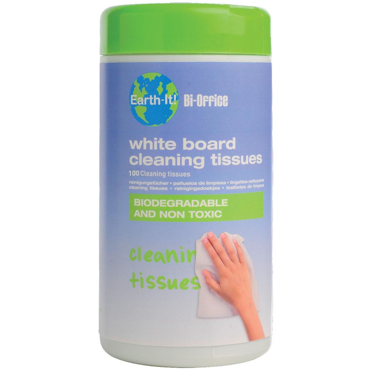 Bi-Office - Lingettes bi-nettoyantes Earth-It pour tableau blanc pack de 100 pièces