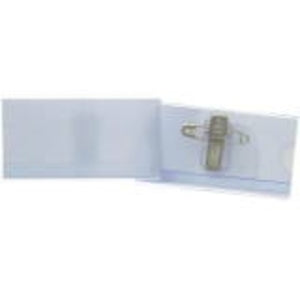Badge houder met veiligheidsspeld 40x75mm + kaart 100 stuks