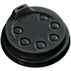 Bekerdeksel 80mm plastic 50 stuks zwart voor 2500cc kartonnen bekers