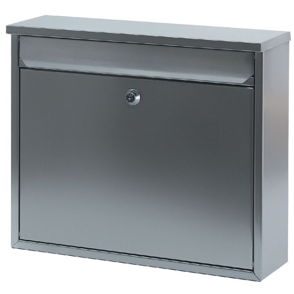 Boîte aux lettres murale inox mat 36x10x31cm