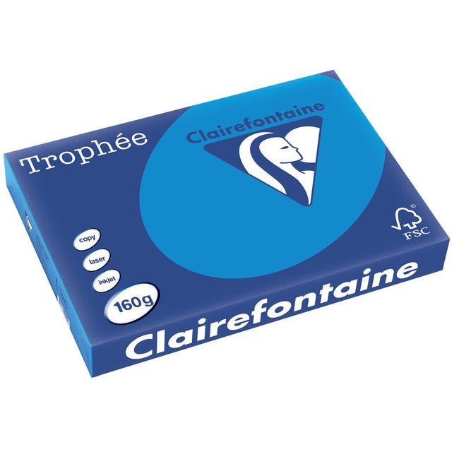 Clairefontaine - Trophée Intens, papier coloré, A3, 160 g, 250 feuilles, turquoise