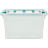 Whitefurze -   Carry Box opbergdoos 13 liter, transparant met blauwe handvaten