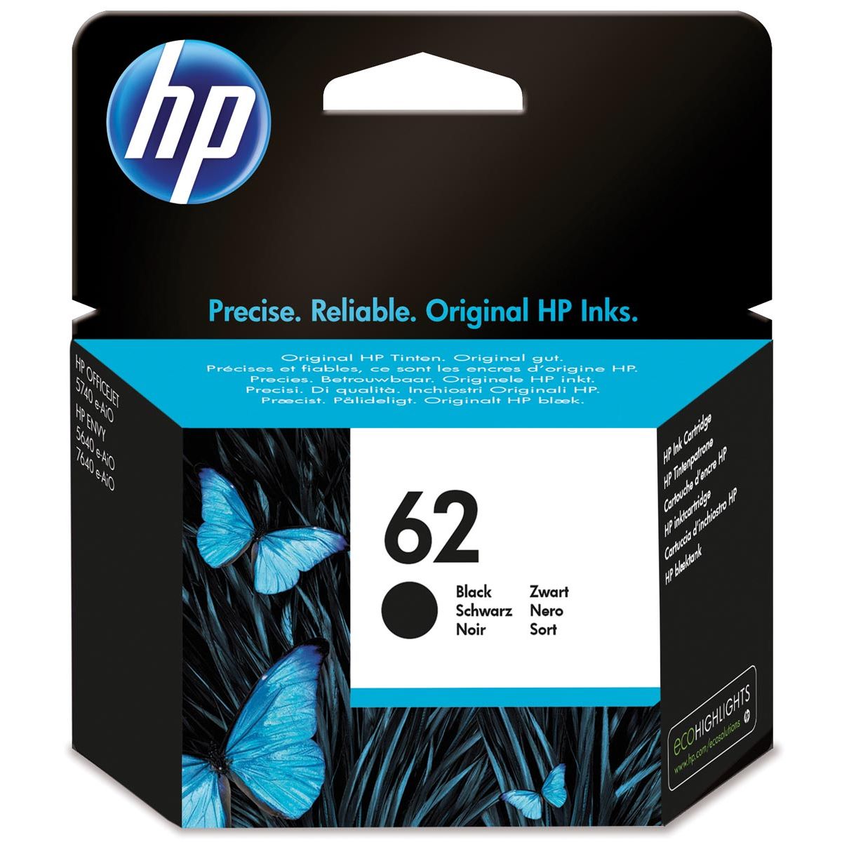 HP -  inktcartridge 62, 200 pagina's, OEM C2P04AE, zwart