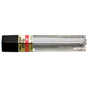 Pentel -  potloodstiften, 0,5 mm, 2B, etui van 12 stuks