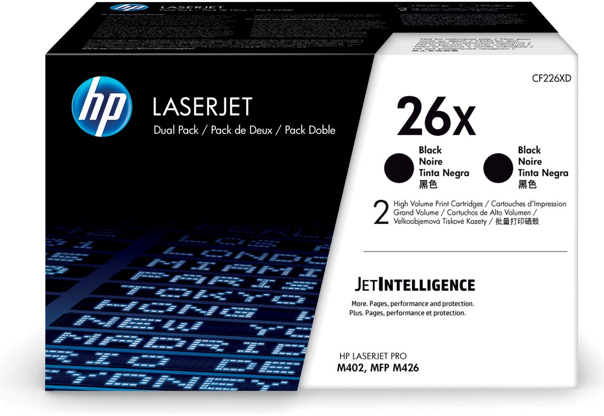 HP -  toner 26X, 9 000 pagina's, OEM CF226XD, zwart, duopack