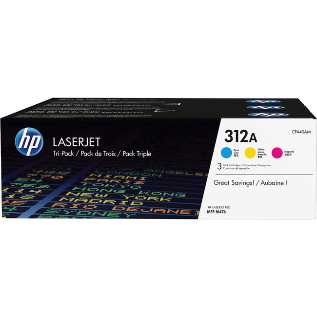 HP - Toner 312A, 3 x 2 700 pages, OEM CF440am, 3 couleurs