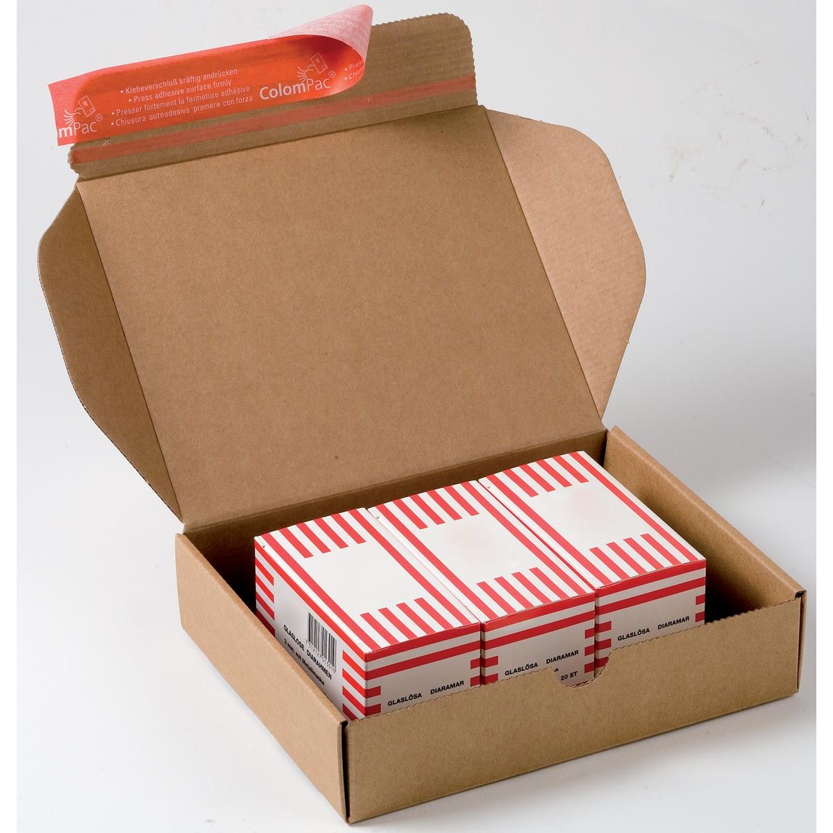 Colompac - Versandkarton Modulbox, Innenmaß 192 x 155 x 43 mm, braun