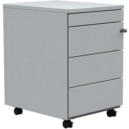 Klika - Caisson à tiroirs mobile, 3 tiroirs + tiroir à stylos, blanc