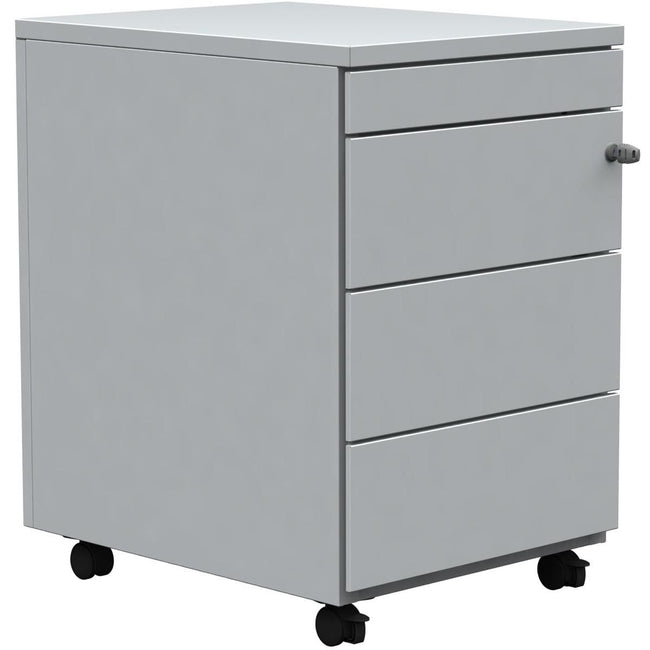 Klika - Caisson à tiroirs mobile, 3 tiroirs + tiroir à stylos, blanc