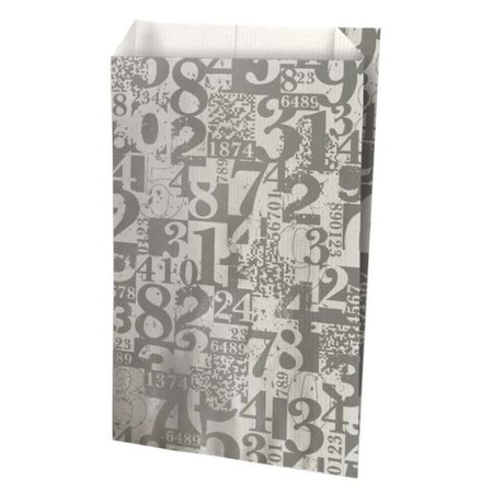 Sacs cadeaux 16x8x27cm 250 pièces blanc avec argent - Chiffres