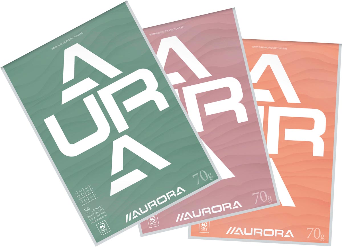 Aurora - Schreibblock A4 70 g kariert 5x5, 100 Blatt