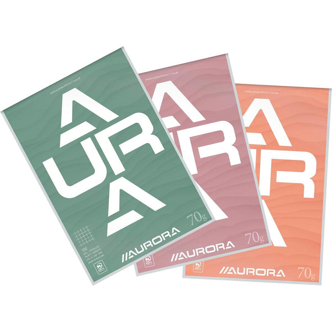 Aurora - Schreibblock A4 70 g kariert 5x5, 100 Blatt