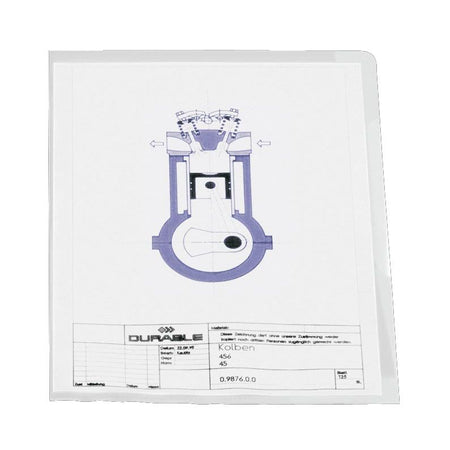 Durable - Dossier en L A4, transparent, 10 pièces