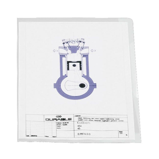 Durable - Dossier en L A4, transparent, 10 pièces