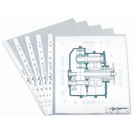 Durable - sac de présentation perforé, ft A4, perforation 11 trous, 60 microns