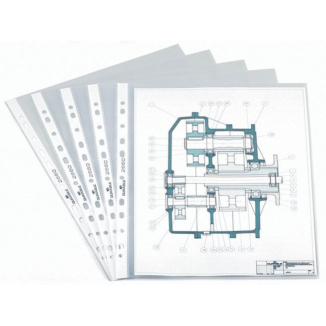 Durable - sac de présentation perforé, ft A4, perforation 11 trous, 60 microns