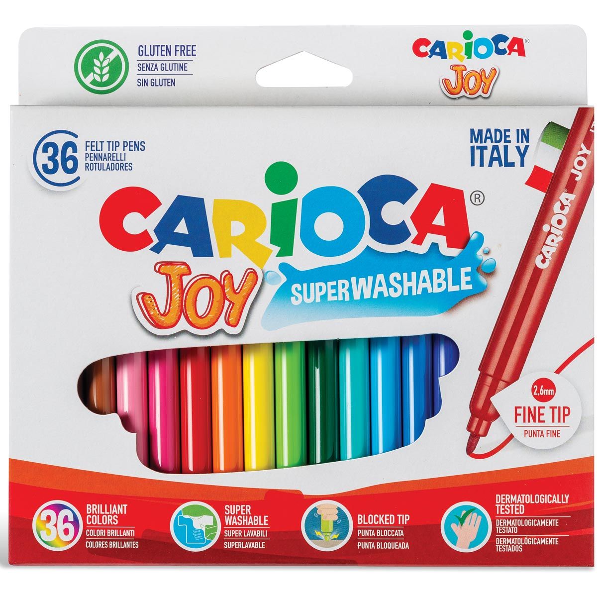 Carioca - feutre Superwashable Joy, 36 marqueurs dans un étui en carton