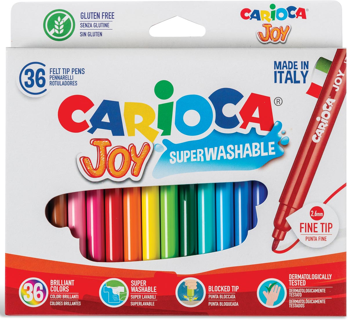 Carioca - viltstift Superwashable Joy, 36 stiften in een kartonnen etui