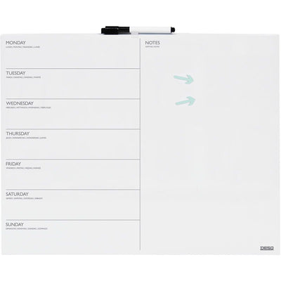 Desq - Tableau planning semaine 40x50cm sans bordure + marqueur magnétique