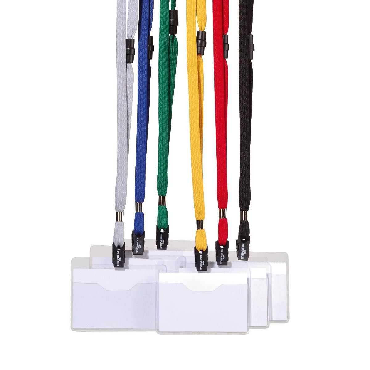 Durable -  badge met textielband donkerblauw, 10 stuks