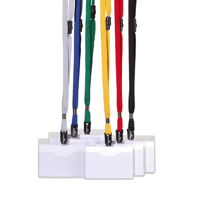 Durable -  badge met textielband donkerblauw, 10 stuks