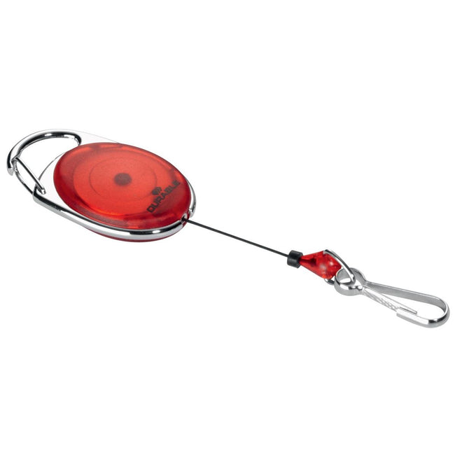 Langlebig – Retraktor mit Karabiner rot, im Blister