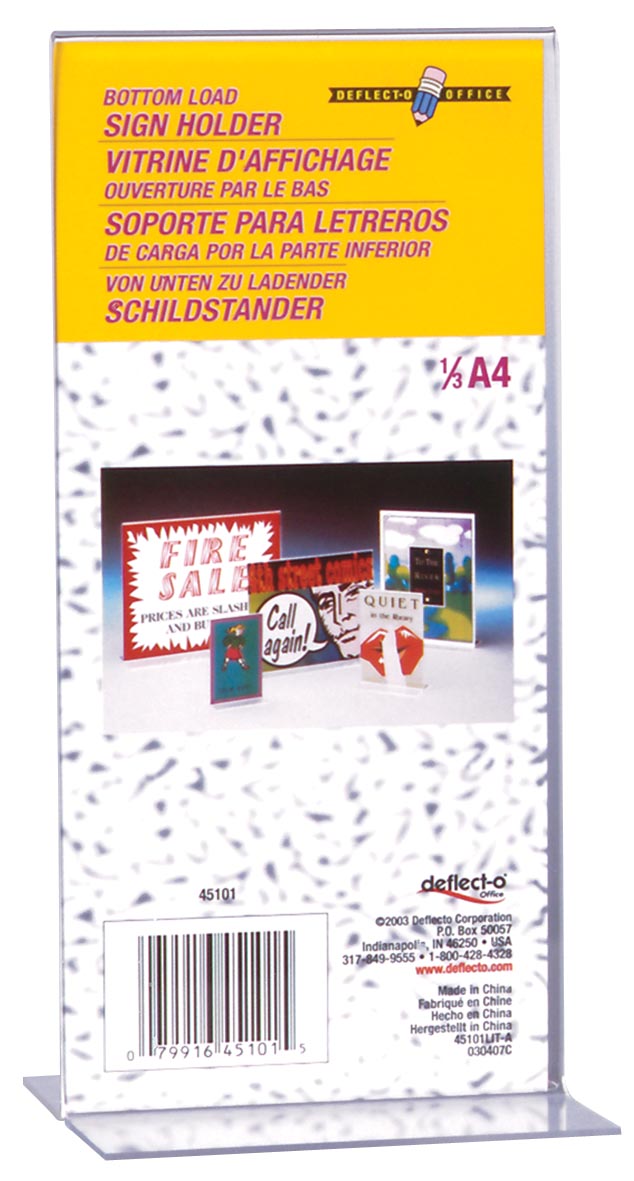 Deflecto - porte-brochures pied en T portrait, pi 1/3 A4