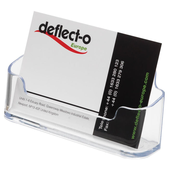 Deflecto - Porte-cartes de visite 1 compartiment de rangement, transparent