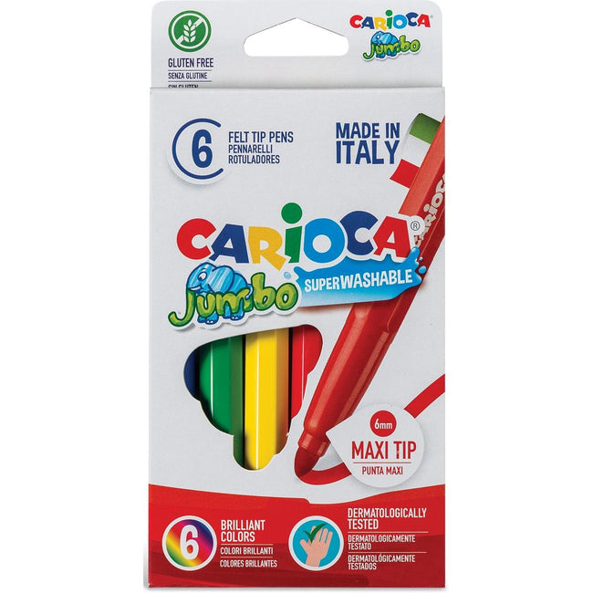 Carioca -  viltstift Superwashable 6 stiften in een kartonnen etui