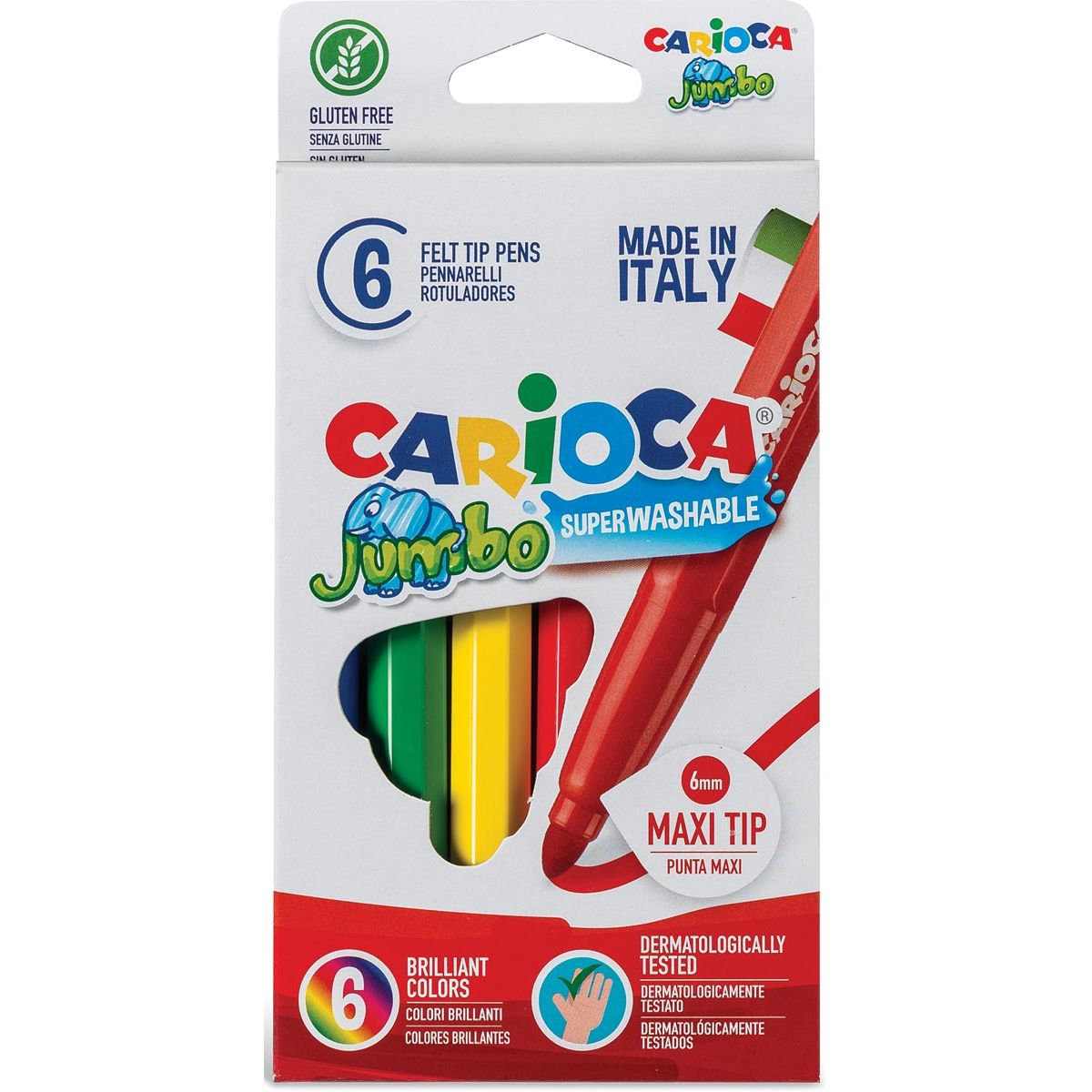 Carioca - feutre Superwashable 6 stylos dans un étui carton
