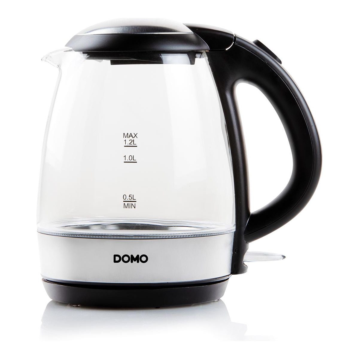 Domo - Domo -Kessel aus Glas und Edelstahl, 1,2 l, 2200 w