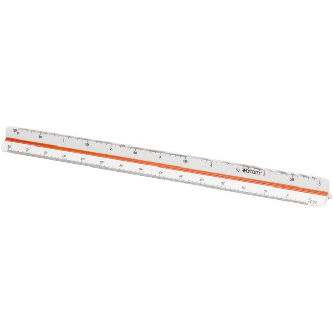 Westcott -  schaallat, 30 cm, 1:2,5; 1:5, 1:10; 1:20; 1:50 en 1:100