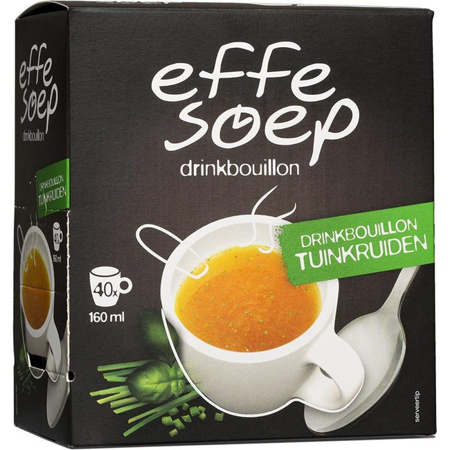 Effe soep -   drinkbouillon, tuinkruiden, 160 ml, doos van 40 sticks