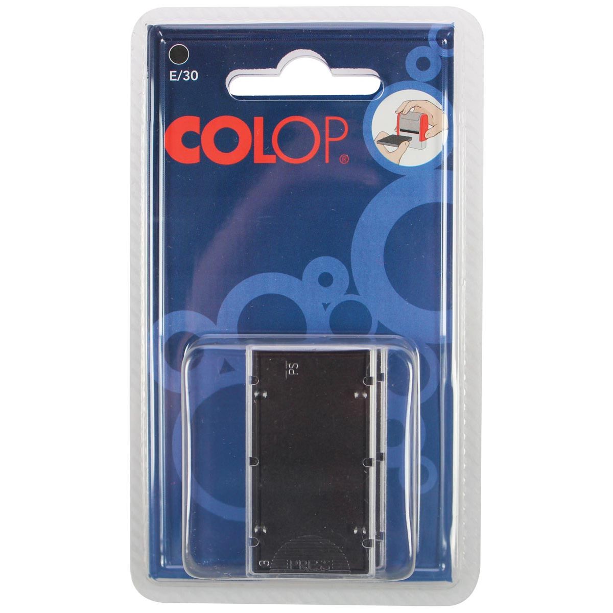 Colop - tampon encreur noir, pour tampon P30, P30N, 30/1, blister de 2 pièces