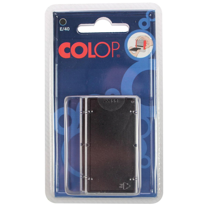 Colop - tampon encreur noir, pour tampon P40, P40N, blister de 2 pièces