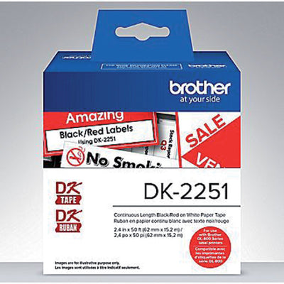 Brother - Etiquette DK-22251 continue 62mm 1 rouleau de 15m blanc
