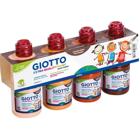 Giotto - Gouache Extra Quality Skin Tones, 250 ml, paquet de 4 flacons