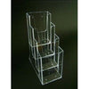 Porte-brochures acrylique 1/3 A4 4 compartiments debout