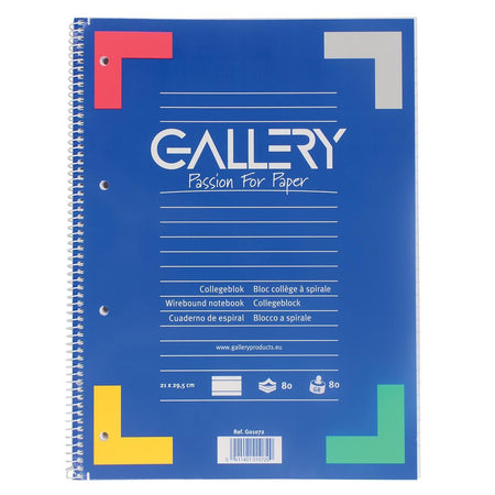 Gallery -   spiraalblok ft A4, gelijnd, 80 vel, 4-gaats