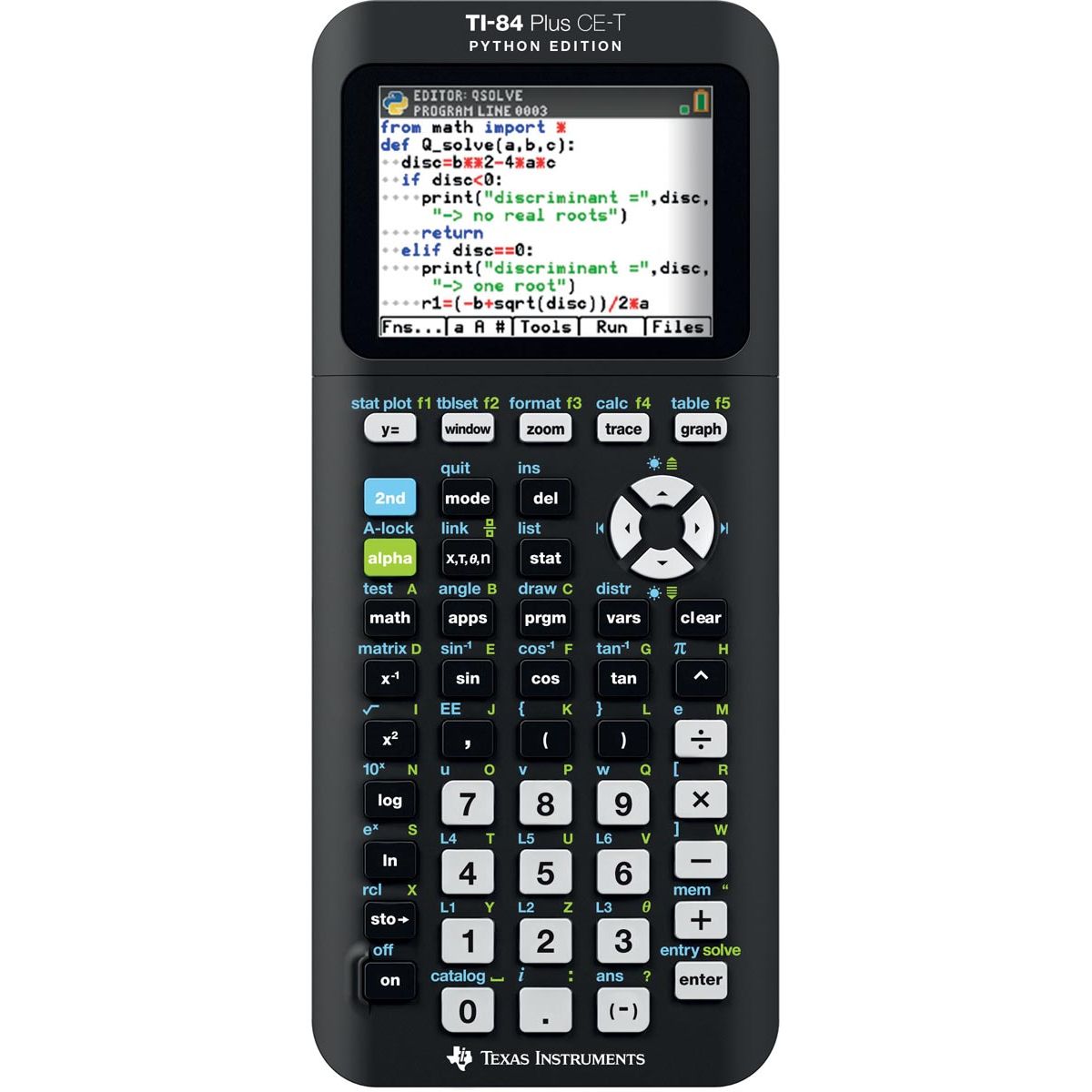 Texas Instruments -  Texas grafische rekenmachine TI-84 Plus CE-T Python edition, zwart