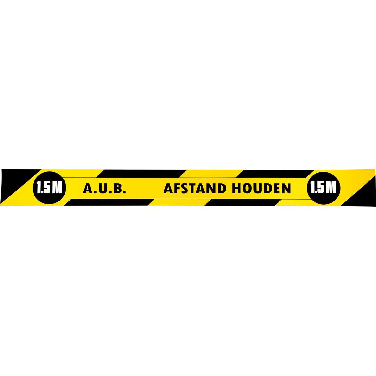 Galerie - Bodenaufkleber, 1,5 Meter Abstand halten, 80 x 8 cm, gelb/schwarz