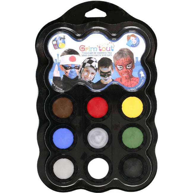 Bouhon - Palette de maquillage Grim'tout Héros, 9 couleurs
