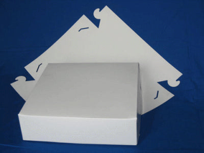 Boîte à pâtisserie 34x34x8cm col de cygne blanc 50 pièces