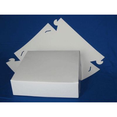 Timmers - Boîte à pâtisserie 40x40x8cm col de cygne blanc 50 pièces