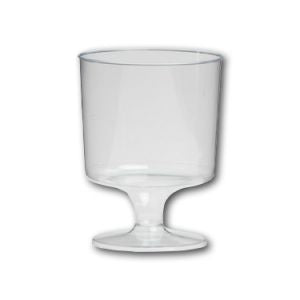 Glas wijn op voet plastic 170cc 12 stuks