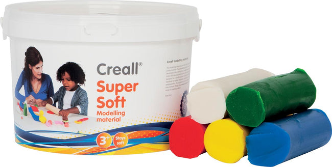 Creall - Clay supersoft rouge/bleu/vert/jaune/blanc 1750gramme