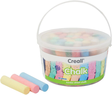 Creall -  Havo stoepkrijt Chalk emmertje van 50 stuks