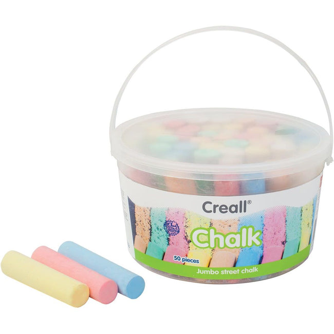 Creall -  Havo stoepkrijt Chalk emmertje van 50 stuks