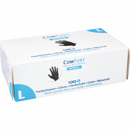 Comfort® - Handschuh | Nitril | ungepudert | L | 3,5gr | schwarz | 100 Stück