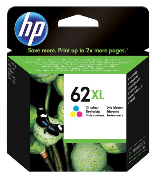 HP - Cartouche d'encre C2P07AE 62XL couleur | 60 pièces